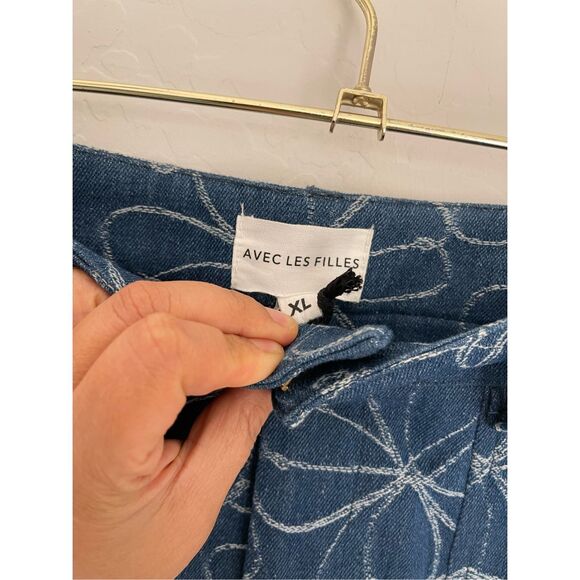 AVEC LES FILLES Embroidered Midi Skirt Size X-Large NWOT - Picture 6 of 8